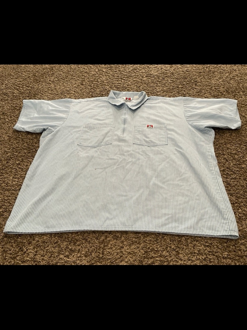 Ben Davis Hickory stripe half zip work shirt size 3 XL